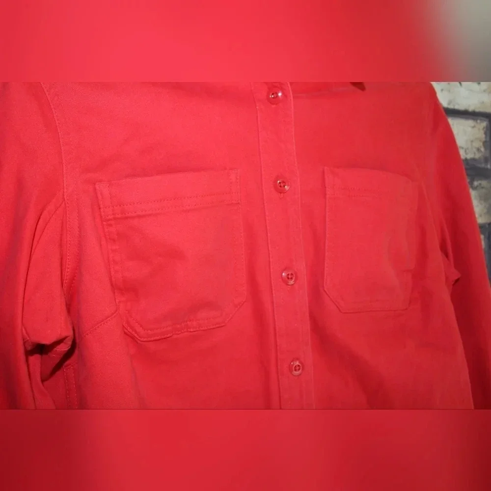 Duluth Trading Co. Women's red long sleeve button up shirt